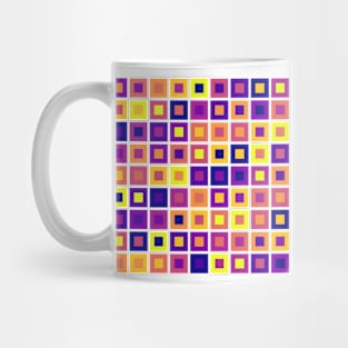 Abstract Square Geometric | Pop Fashion Modern Fusion Layered Blue Red Yellow Sparse Mug